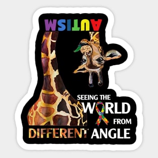 Giraffe Autism Seeing The World From Different Angle Sticker